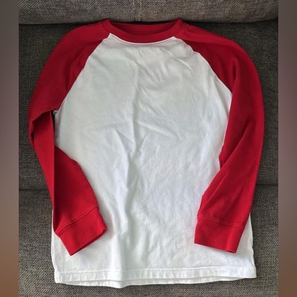 Red and White Kids Raglan Shirt